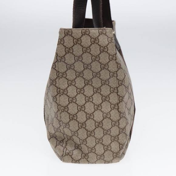GUCCI GG Supreme Tote Bag PVC Leather Beige Brown Auth mr434 - Picture 4 of 16